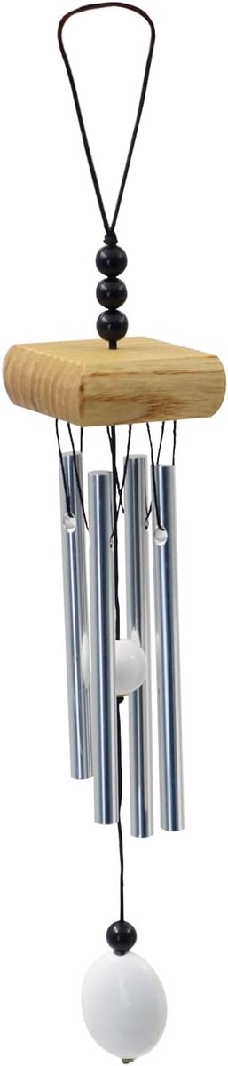 SnelShoppen - Kleine Windgong Buiten Aluminium Tuinbel met Zachte Melodische Klanken voor Tuin, Porche en Huisdecoratie (Zwart)