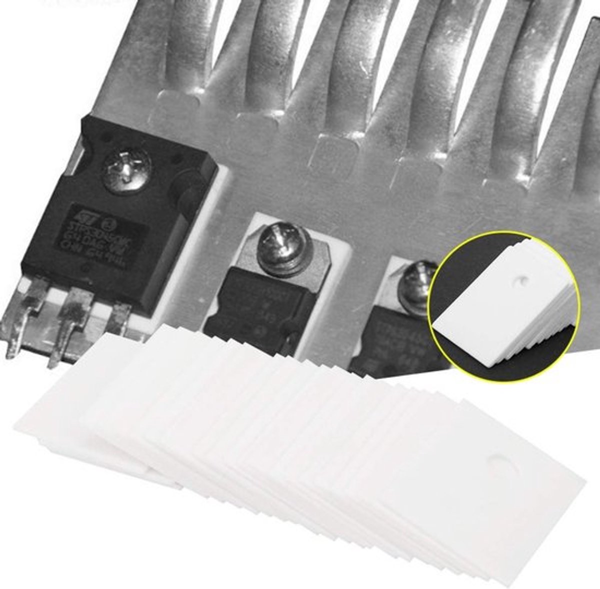 TO-247 Alumina Keramische Plaat - 100 Stuks - Koelpad Isolatie - 3.7mm Gat - Optimale warmtegeleiding - Voor MOS Transistor IGBT - Profes...