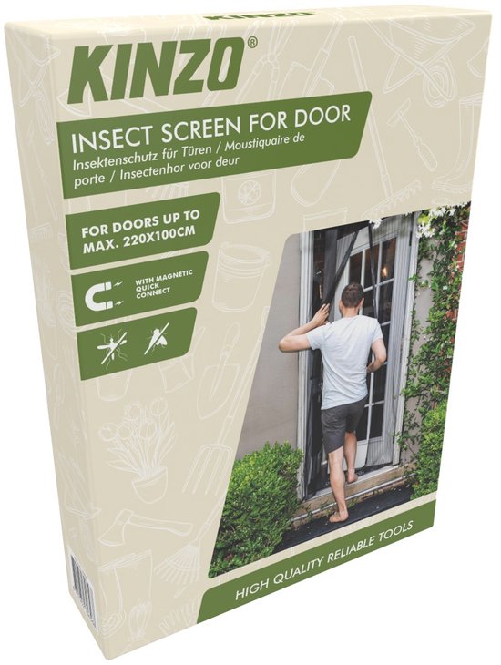 Kinzo Insectenhor Deur - Magnetisch Insectengordijn 220x100 cm voor Deur - Vliegenhor Zonder Boren - Deurhor met Klittenband - Hor tegen Insecten voor Balkon, Tuin of Terras van Merkloos — afbeelding 4