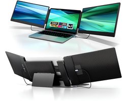Portable Monitor - Monitor met Dubbel Scherm voor Laptop - Draagbare Monitor - Zwart - 35cm x 21cm x 4cm