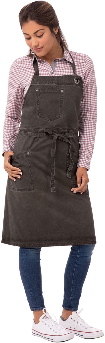 SnelShoppen - Dorset antiek slabbetje schort bruin, keuken schort met verstelbare band, duurzaam materiaal, ideaal voor koken, barbecueën, en feesteli