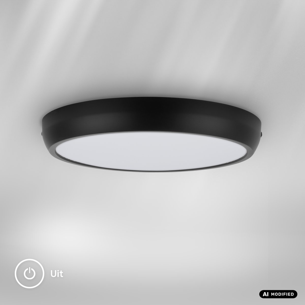 BRILONER Navaro - LED Plafondlamp - badkamerverlichting - badkamerlamp - IP44 - 18W - neural wit licht - Ø27cm - zwart