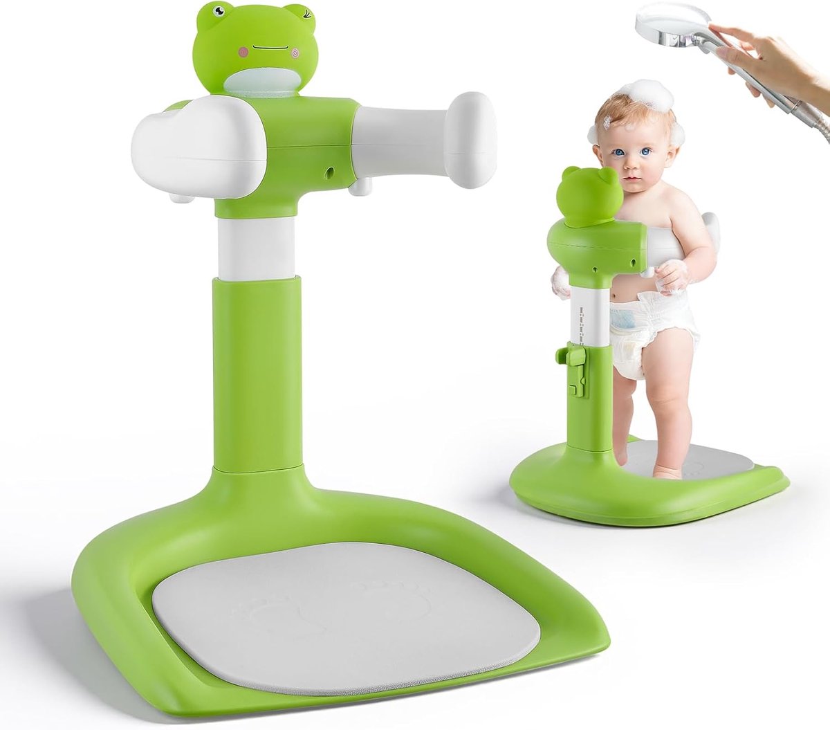SnelShoppen - Verstelbare Mechprip Babydouchestandaard met Douchestoel en Antislipbasis voor Kinderen 6-36 Maanden - Veilig Babybad met Antislip Voetm
