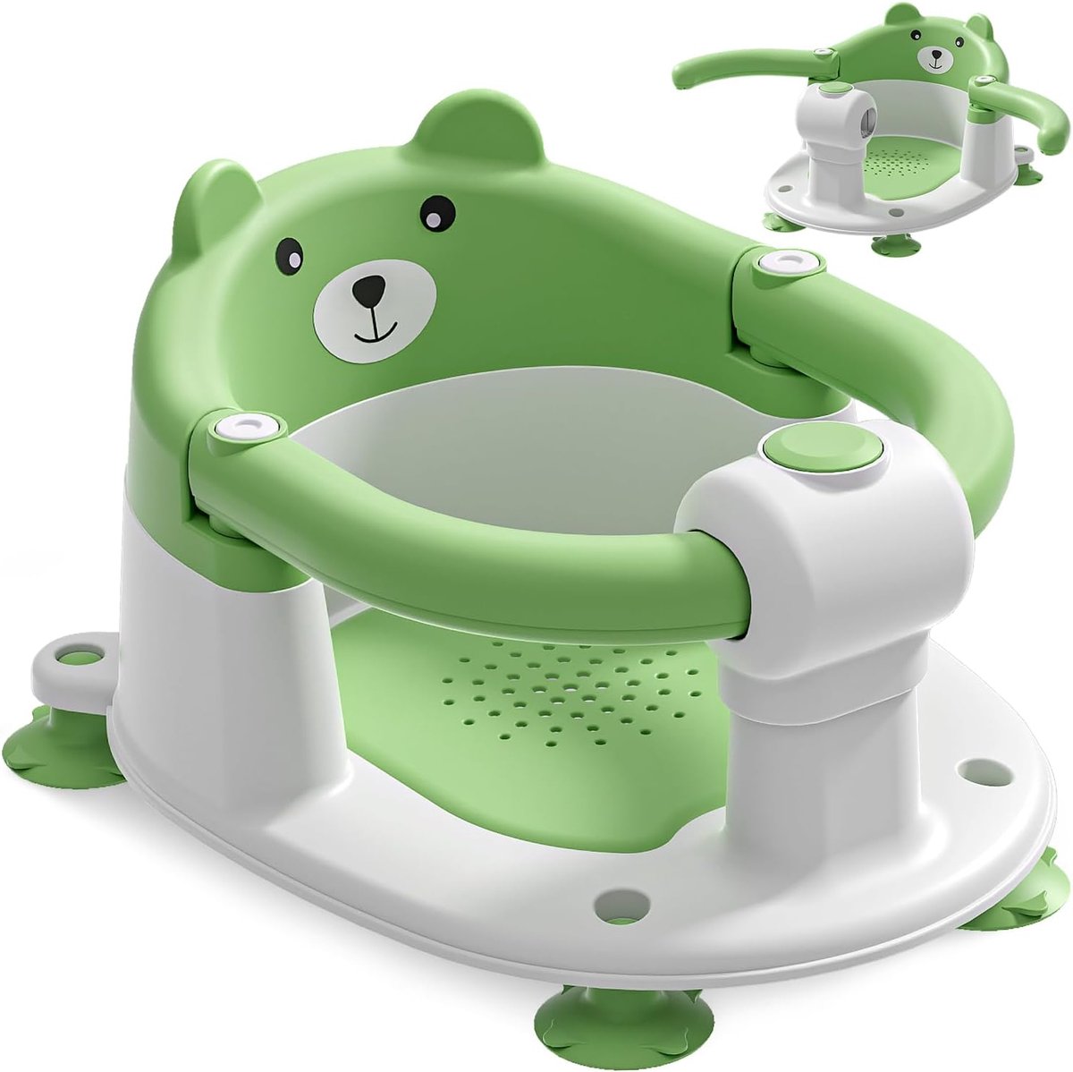 SnelShoppen - Badkuipstoel voor baby's 6 maanden+, Antislip Badzitje met 4 Zuignappen en Kussens, Veilige Draagbare Badkamerstoel voor Douche of Bad,