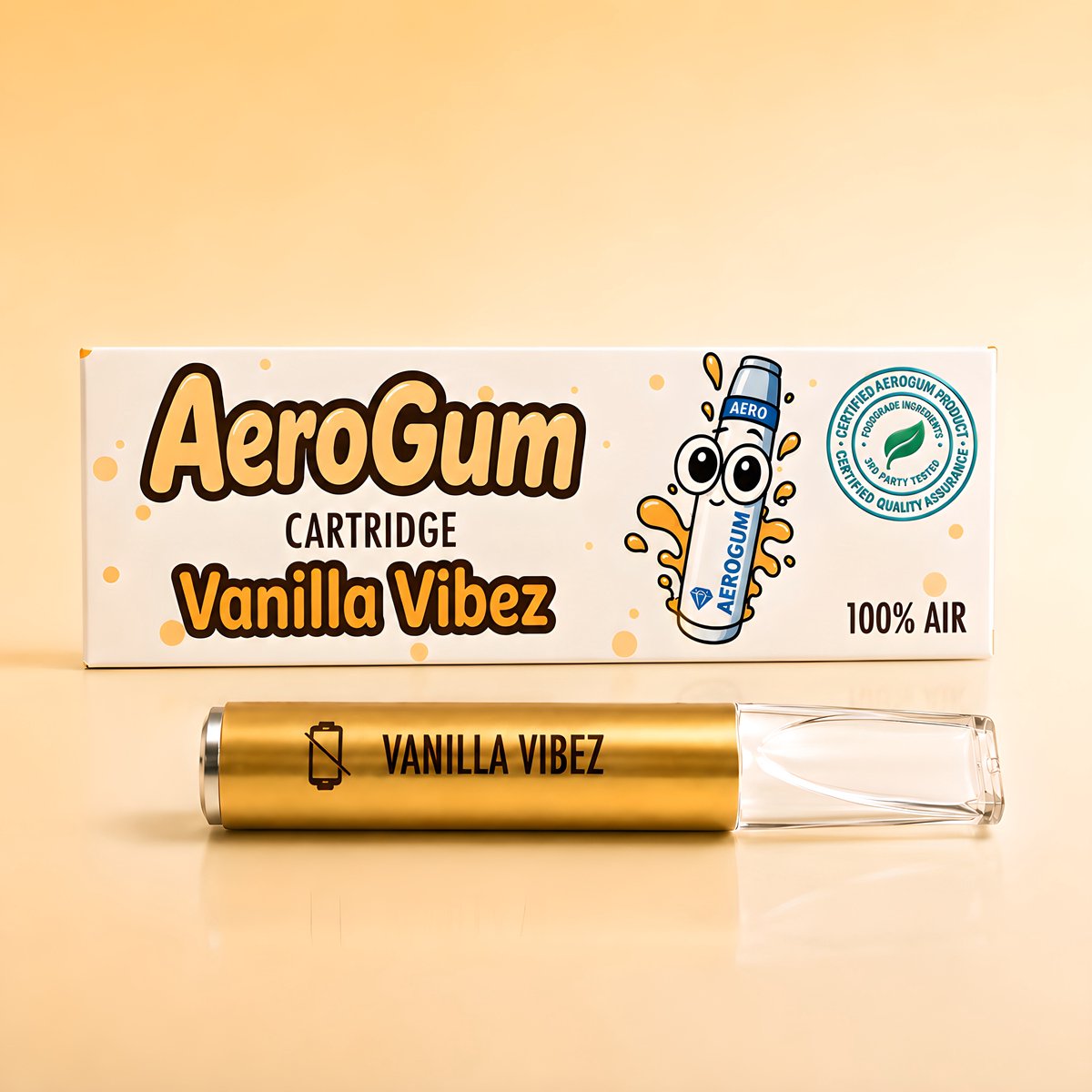 AeroGum® Flavor Cartridge – Hulp bij Stoppen met Roken & Vapen – Nicotinevrij Alternatief – Vanilla Vibez Smaak – Geen Nicotine, Rook of Damp – Geen Batterij