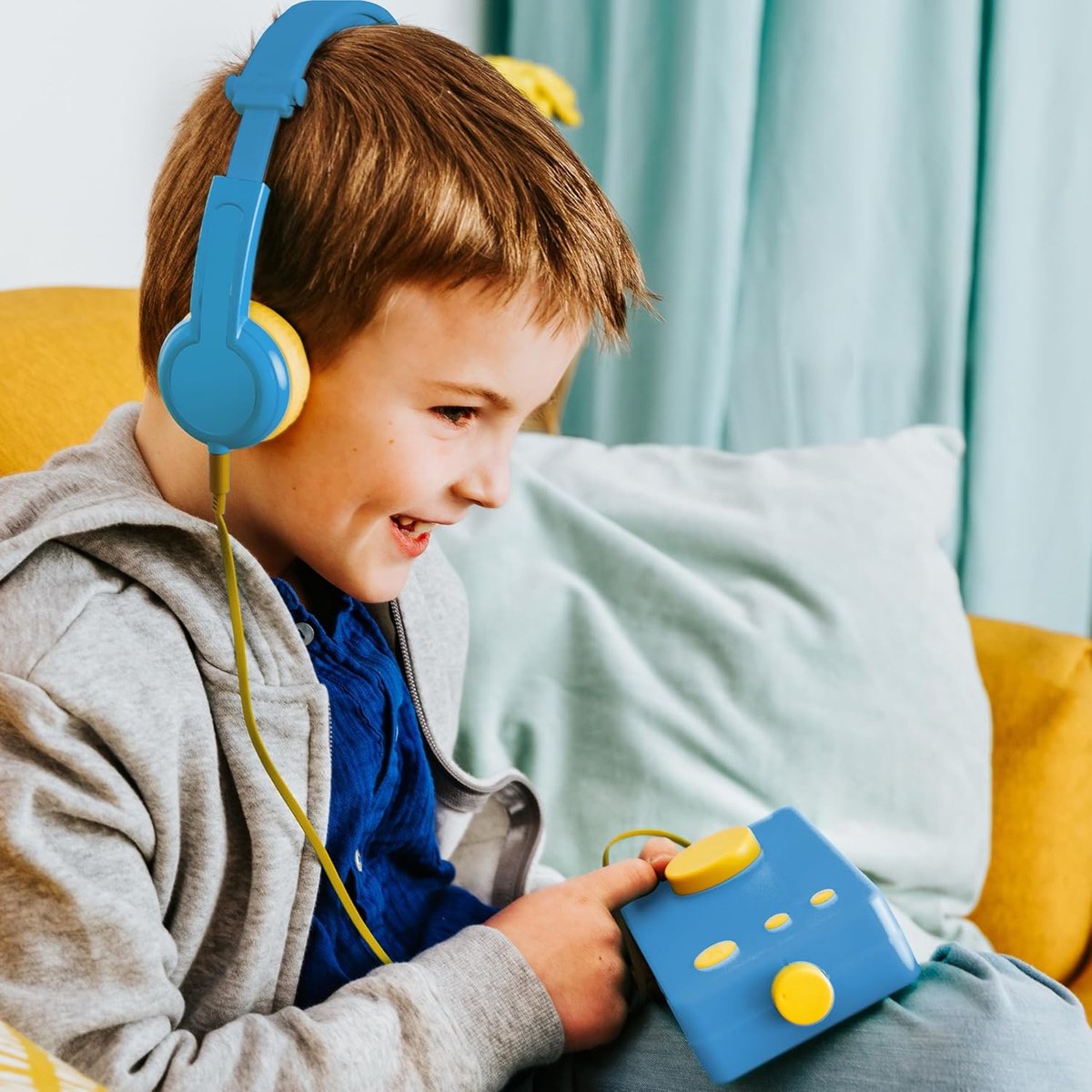 SnelShoppen - Blauwe Hoofdtelefoon voor Kinderen - Compatibel met Mijn Verhalenfabriek - Ideaal voor Kinderen van 3 tot 8 Jaar - Comfortabel en Veilig