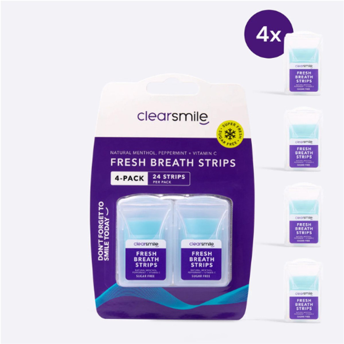 ClearSmile Fresh Breath Strips (4 stuks) - Pepermunt