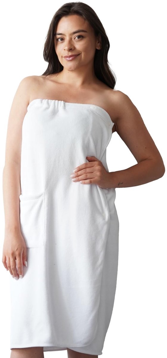 SnelShoppen - Badjas Dames Sauna Handdoek Badponcho - Lichtgewicht Morgenjas Dames - Ideaa