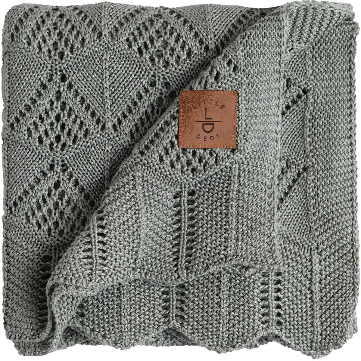 SnelShoppen - Luxe Eucalyptus Lyocell Tencel™ Baby Deken Groen 80 x 100 cm - Hypoallergeen, Thermoregulerend, Gebreide Deken voor Pasgeborenen, Ideaal