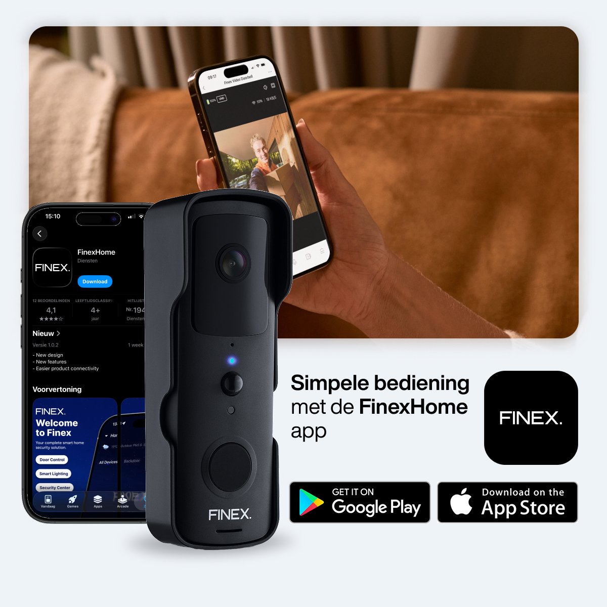 Finex Video Deurbel - Inclusief binnenbel, SD kaart 32GB & batterijen - Dag en nachtmodus - T-ring geluid - Zonder abonnement - Draadloze deurbel - Deurbel met camera — cadeau in Elektronica - foto 4