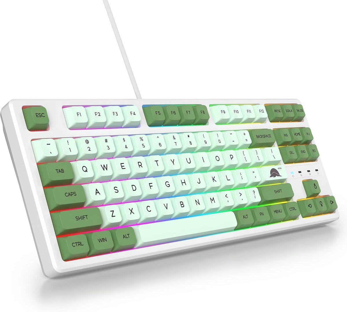 SnelShoppen - Compact 80% Mechanisch Gaming Toetsenbord met 87 Toetsen, RGB Achtergrondverlichting, Bedraad Toetsenbord met Lineaire Rode Switch voor