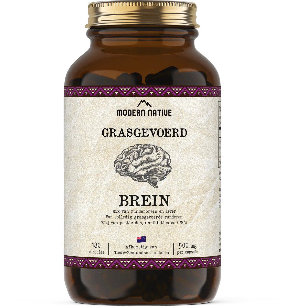Modern Native Brein - Runder Omega 3 - 180 Capsules - DHA & Folaat