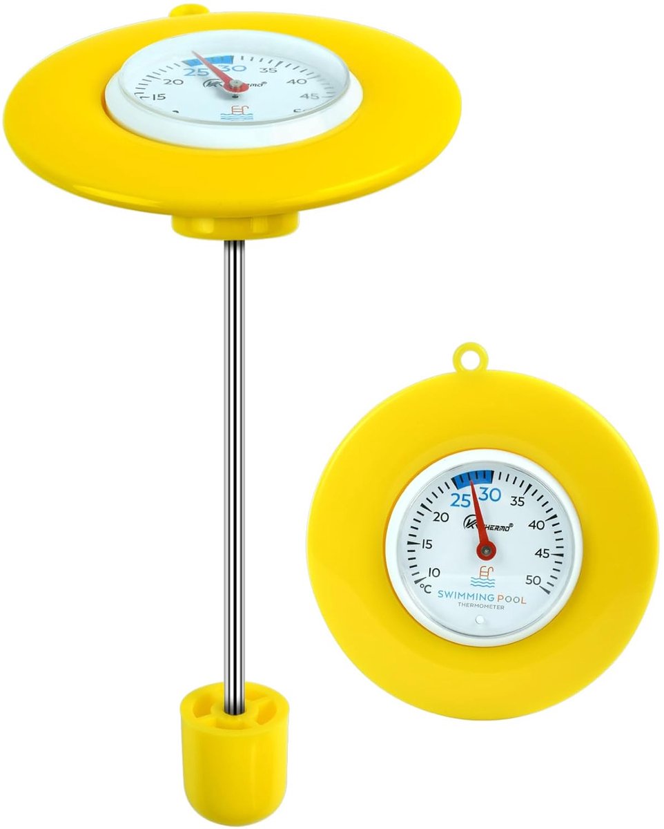 SnelShoppen - Zwembadthermometer Analoge Waterthermometer IPX6 Waterdicht, Gemakkelijk Afleesbaar, Batterijloos, Voor Bad, Badkuip, Vijver, Tubs, Tuin