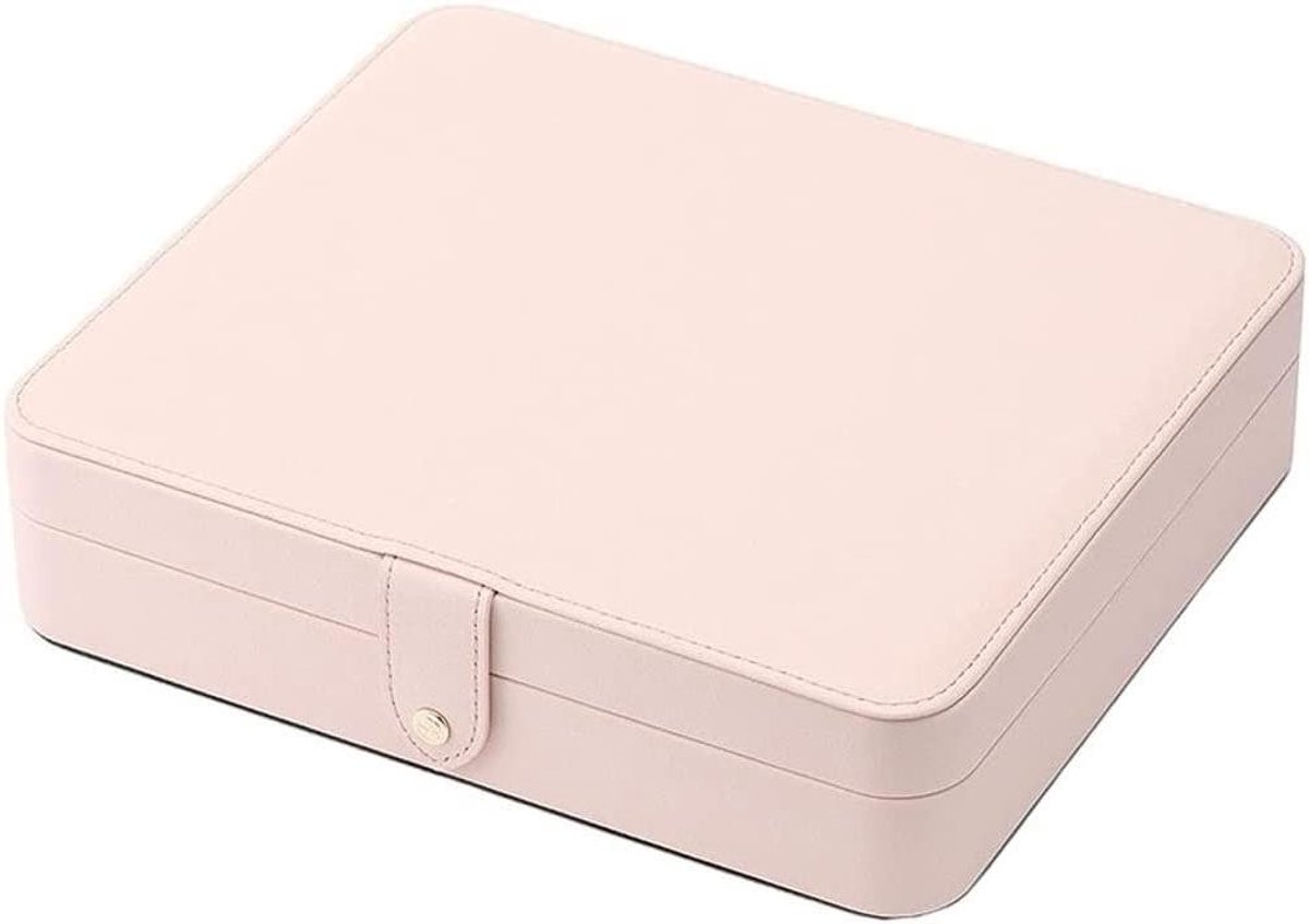 Juwelendoos Leer - Sieraden organizer - Sieraden opbergen - Grote capaciteit - 22.6 x 26.2 x 6.35 cm - Wit