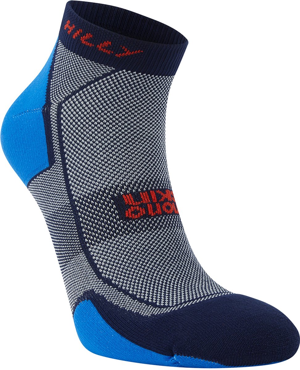 Hilly Pace Quarter Running Socks - Hardloopsokken - Blauw/Grijs - Unisex - XL