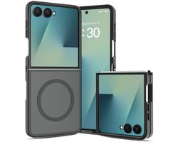 Hoesje voor Samsung Galaxy Z Flip 8 – Hybrid Back Cover - Compatible met MagSafe – Schokabsorberend TPU & Hard PC – Matte Semi Transparante Beschermhoes Zwart
