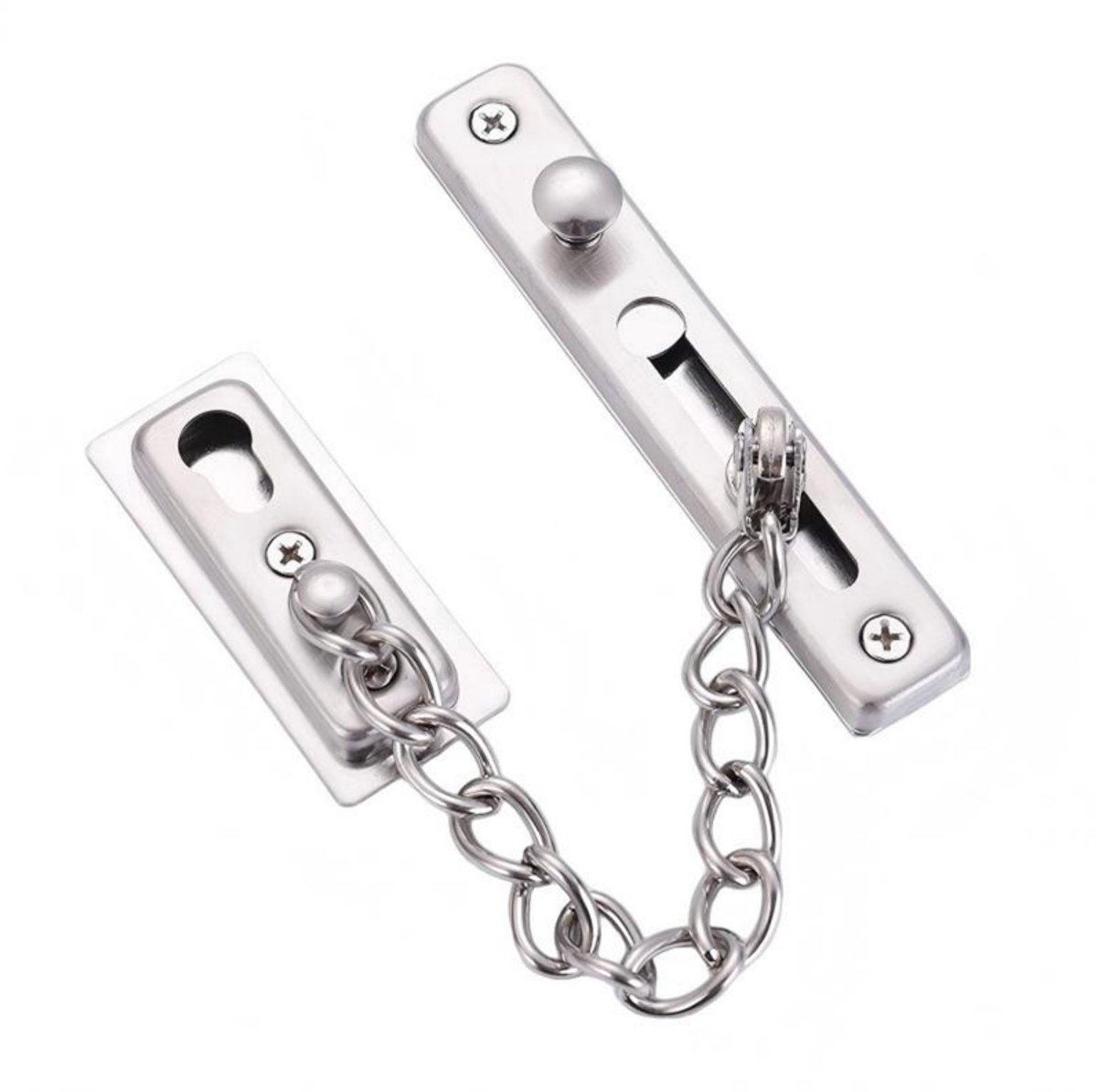 Diefstalbeveiligingsketting - 12,2*2,2*0,8 cm - Kettinglengte 15 cm - Roestvrijstalen deurketting - Beveiligingsketting voor binnendeuren - Diefstalbeveiligingsketting voor deursloten - Roestvrijstalen veiligheidsketting