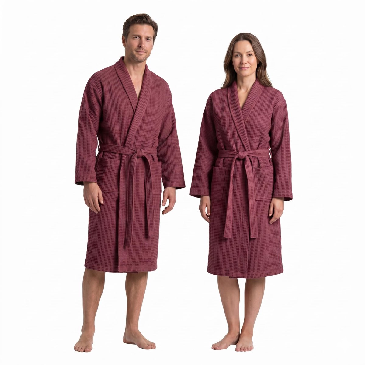 SnelShoppen - Uniseks Wafelbadjas voor Dames en Heren - Licht, Ademend, Zachte Wafelstof - Ideaal voor Zwembad, Huis, Spa, Hotel, Zomer - Maten S tot