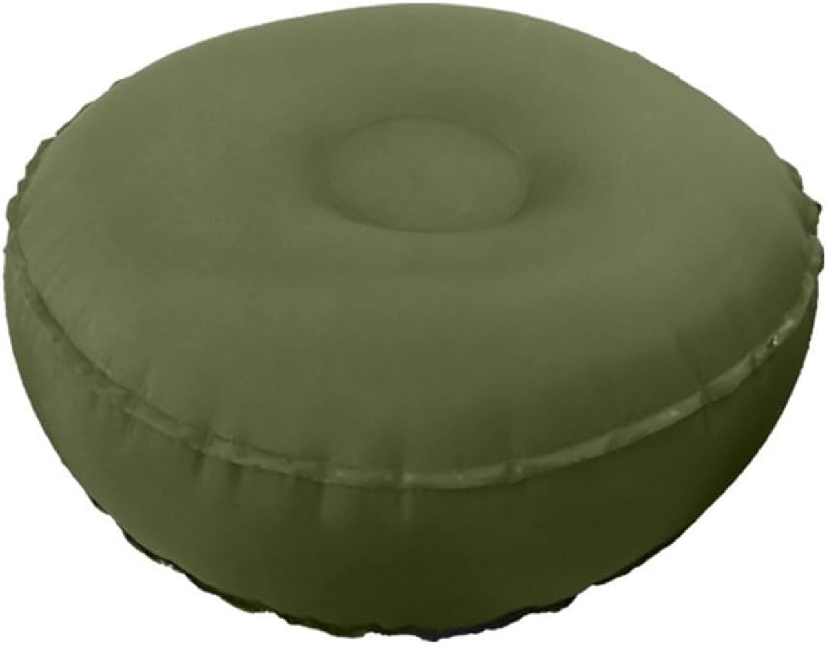 SnelShoppen - Inflatable Yoga Cushion voor Reizen, Fitness en Vrijetijd, Lichtgewicht en Compact Design (Olijfgroen)