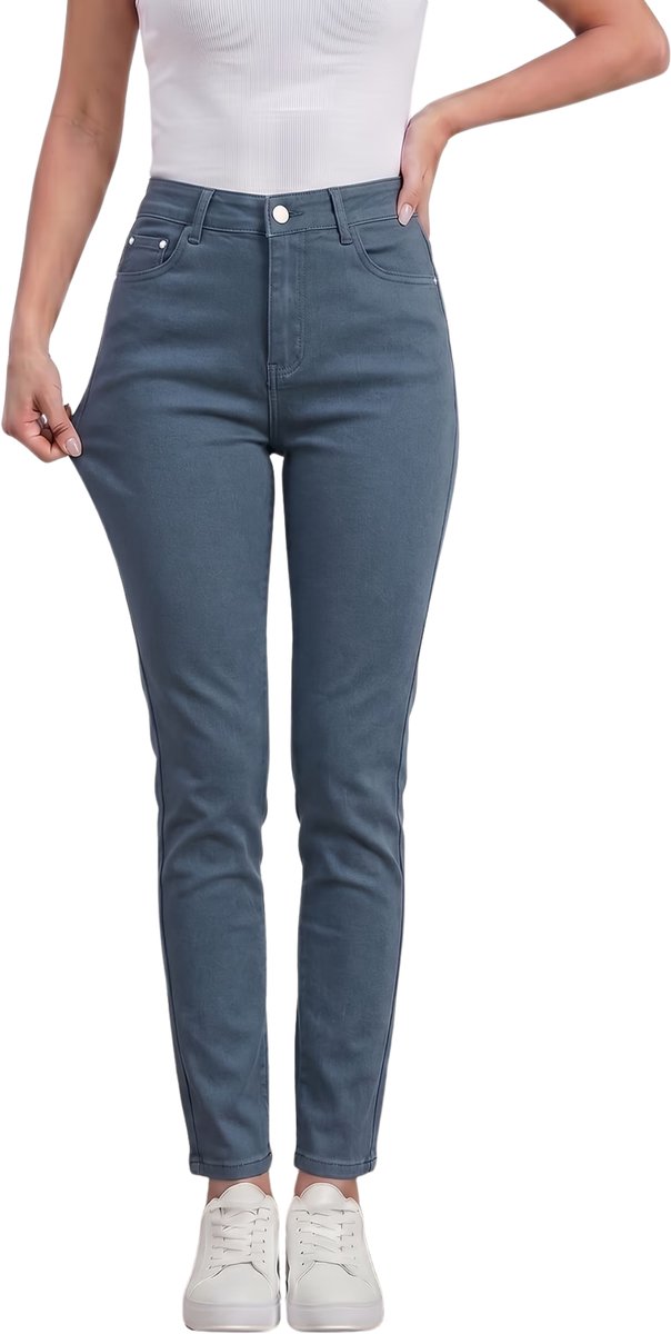 Currero Pantalon Dames Chino Golfbroek Nette Broek Met Elastische Tailleband Volwassenen Zeeblauw