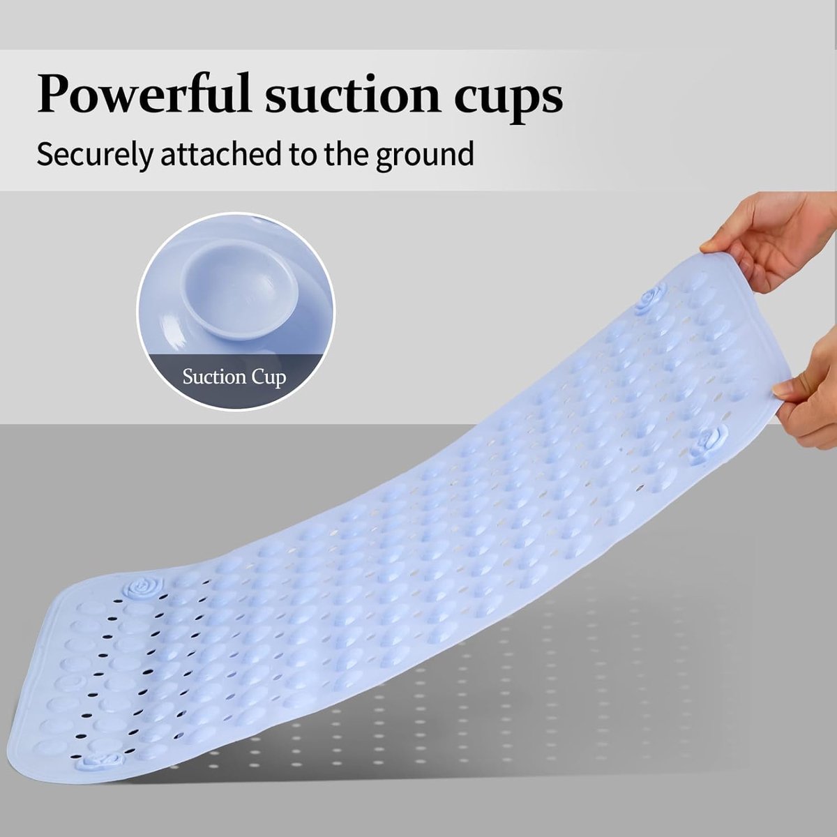 SnelShoppen - Douchemat Antislip Antischimmel 70x40cm - Antislip Badmat met Zuignappen - PVC Douchematten met Afvoergaten voor Douchevloeren en Badkui