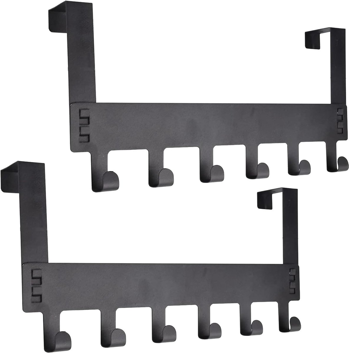 SnelShoppen - Over de deur haak, handdoekenrek, kledinghaak voor het ophangen van jassen, handdoeken, achter de badkamerdeur, 6 stevige haken, 36cm br