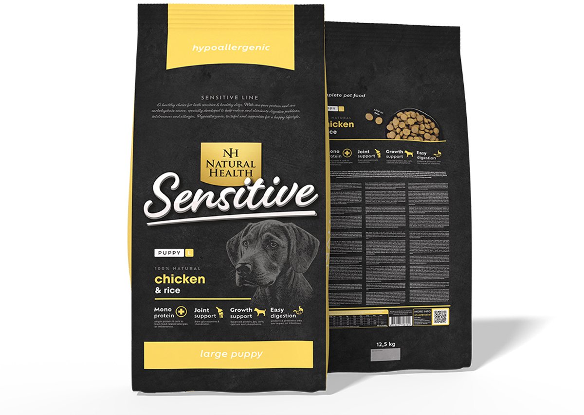Natural Health Natural Health hondenvoer Puppy Large Bite Kip 12,5 kg - Hond