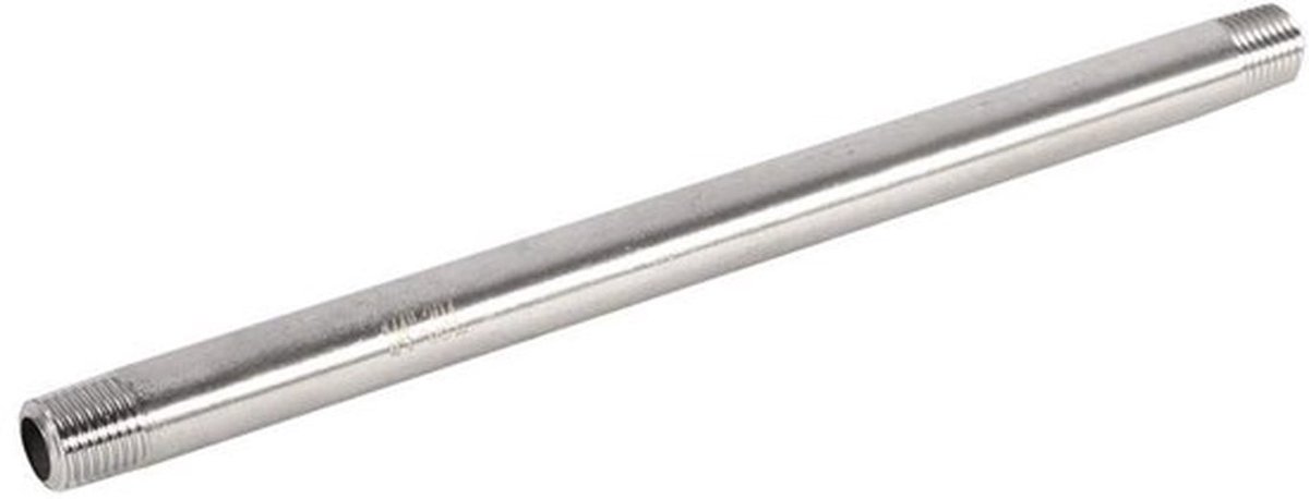 Pijpconnector 200mm - Roestvrij Staal 304 - Buiten Schroefdraad - Dubbele Nippel - Corrosiebestendig - Voor Buizen Verbinden - Fitting