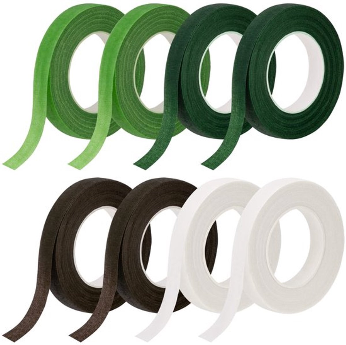 Bloemist Tape 8 Rollen - Zelfklevende Tape - Crepe Papier - Bloemverpakking - Bruiloft Corsages - Duurzaam en Rekbaar - Bloemlint