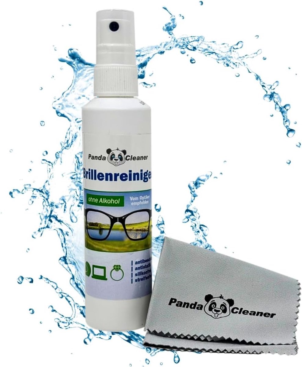SnelShoppen - PandaCleaner Glazenreiniger Spray 100 ml - Alcoholvrij, Anti-Fog, Geschikt voor Brillen, Schermen, Monitoren en Visors - Streeploos en E