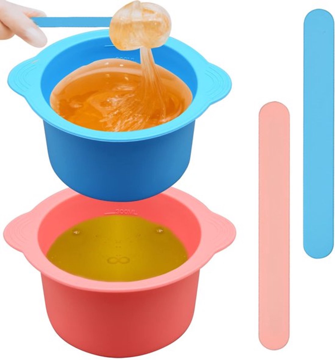 Waswarmer Siliconen - 2 Stuks - Herbruikbare Kom - Waterdicht - Antiaanbaklaag - Gemakkelijk Schoon te Maken - Wax Liner
