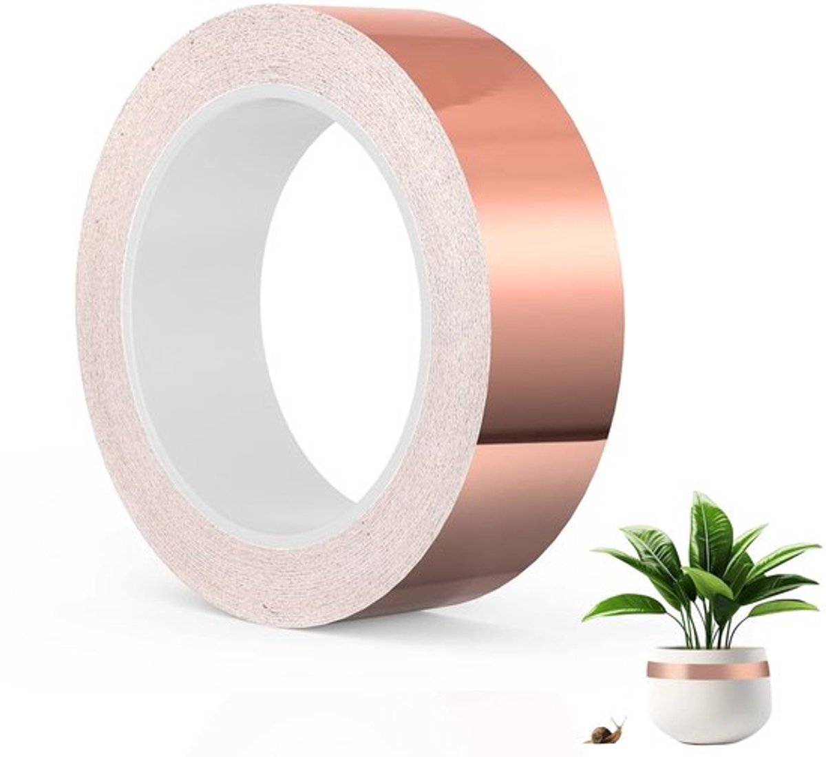Slug Tape Koper - Slakkenwerend - Milieuvriendelijk - Koper Tape voor Plantenpotten - Duurzaam - Elektrische Reparatie - 30 meter