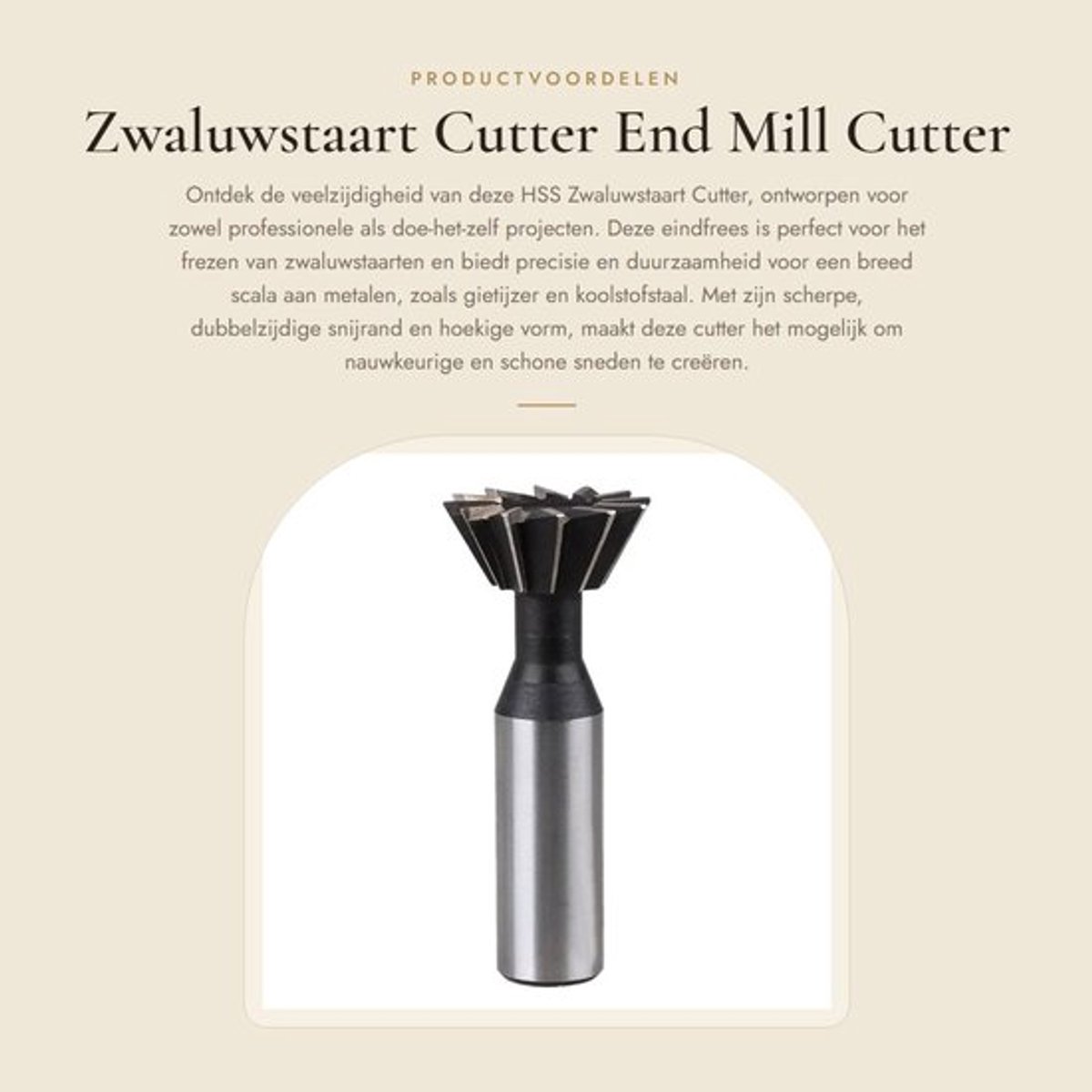 Zwaluwstaart Cutter HSS - Rechte Schacht - Frees voor Metalen Bewerking - Dubbelzijdige Snijrand - Geschikt voor Gietijzer/Koolstofstaal - Snijdiafrond 10-30mm