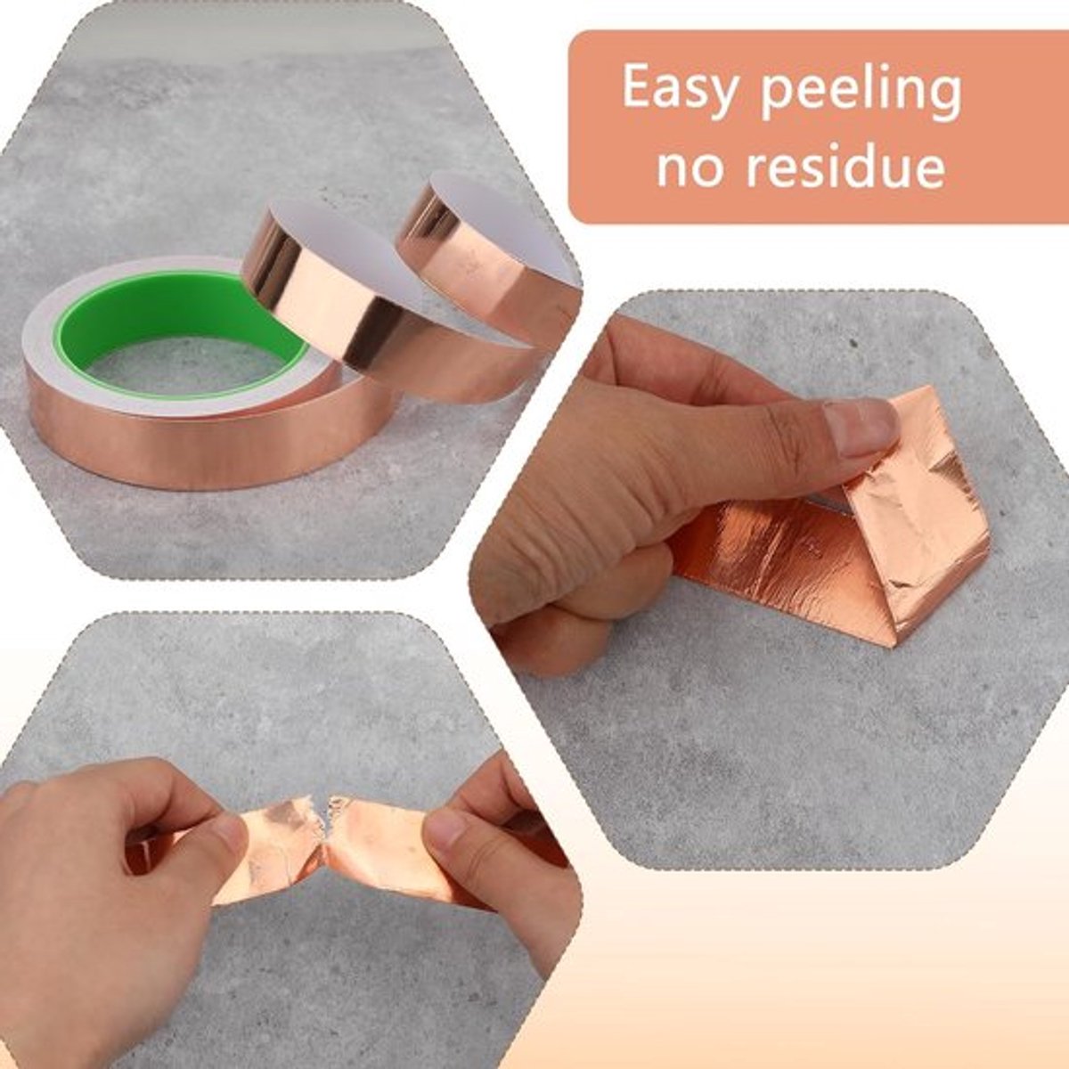 SnelShoppen - Copper Tape Tegen Slakken 2 Rollen Zelfklevende Dubbelzijdige Geleiding Koperfolie Tape 40 mm x 20 m + 10 mm x 20 m voor Aarding, Solder