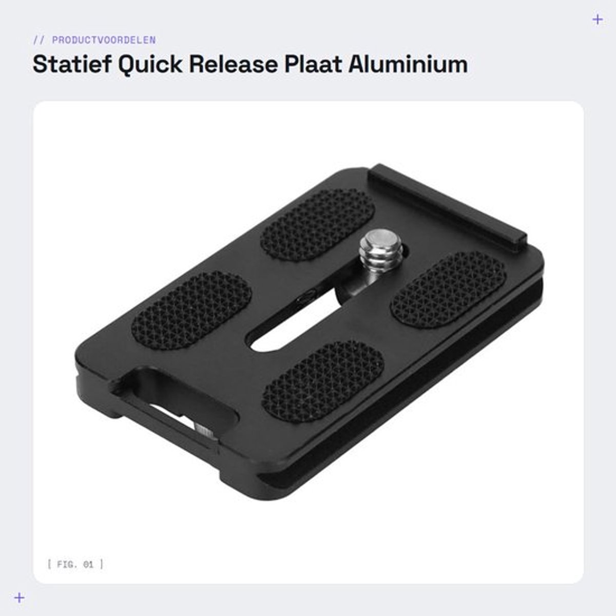 Quick Release Plaat Aluminium - Antislip - CNC Bewerking - 1/4in Schroef - Geschikt voor Leofoto - Stevig en Duurzaam - Snelkoppelingsplaat