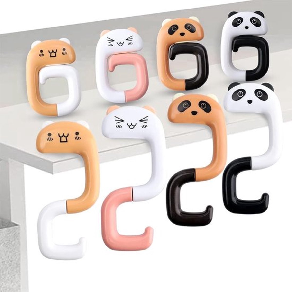 4 stuks tassenhouders voor tafel, handtassenhouder voor tafel, inklapbare tashaak, draagbare bureauhaak, zakhouder, handtassenhouder, voor bureau, kantoor, restaurant, bar