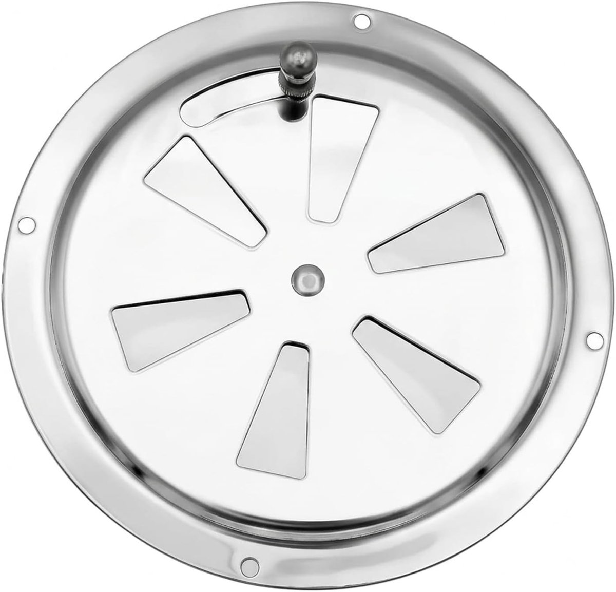 Ronde roestvrijstalen ventilatierooster van 125 mm met vergrendelbare schuif, ideaal voor 
