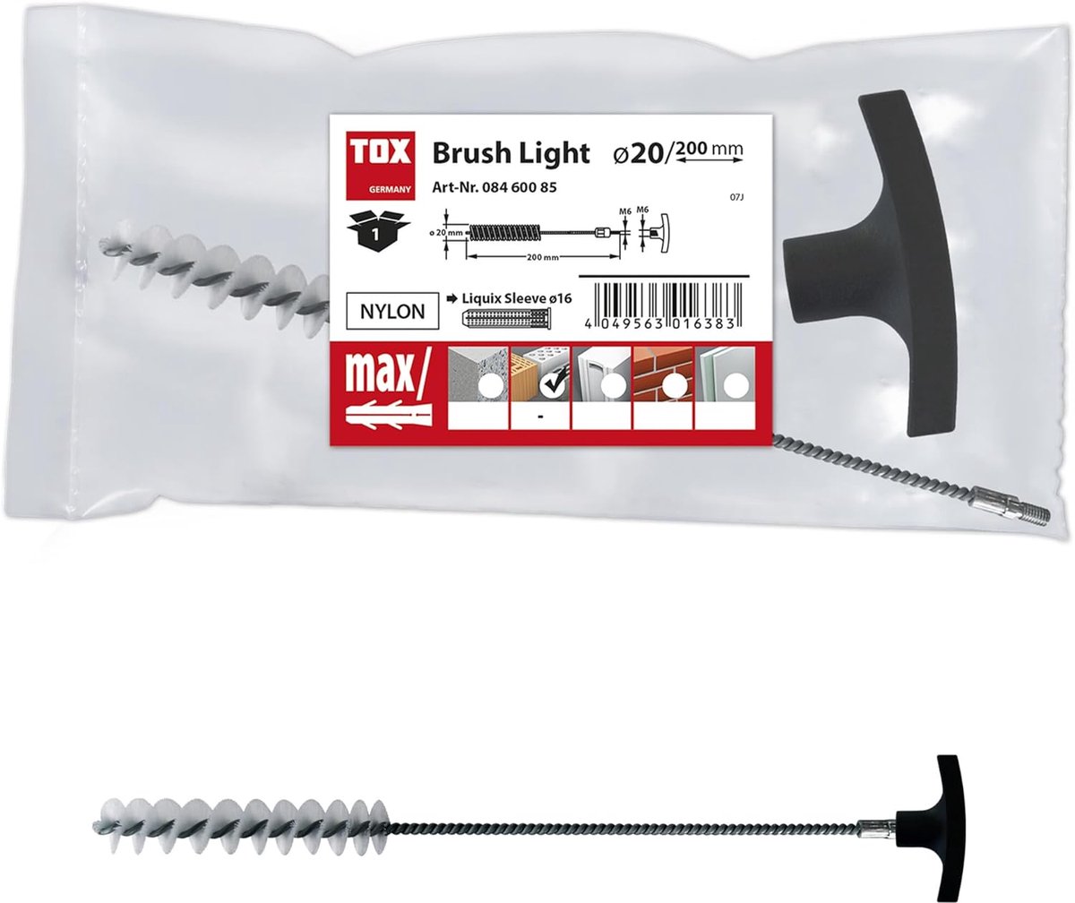 SnelShoppen - Cleaning Brush 20 mm, Flexibel, Voor Boreholes, Verwijder Drill Dust, 1 stuk, Veiligheidsstandaard Voldoen, Schoonmaak Gereedschap