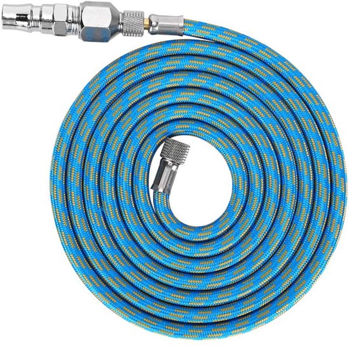 Airbrush Kit - Gevlochten Luchtslang Adapter - Flexibel en duurzaam - Zilver - Voor luchtcompressor - Ideaal voor kunstenaars - 1,83 mete...