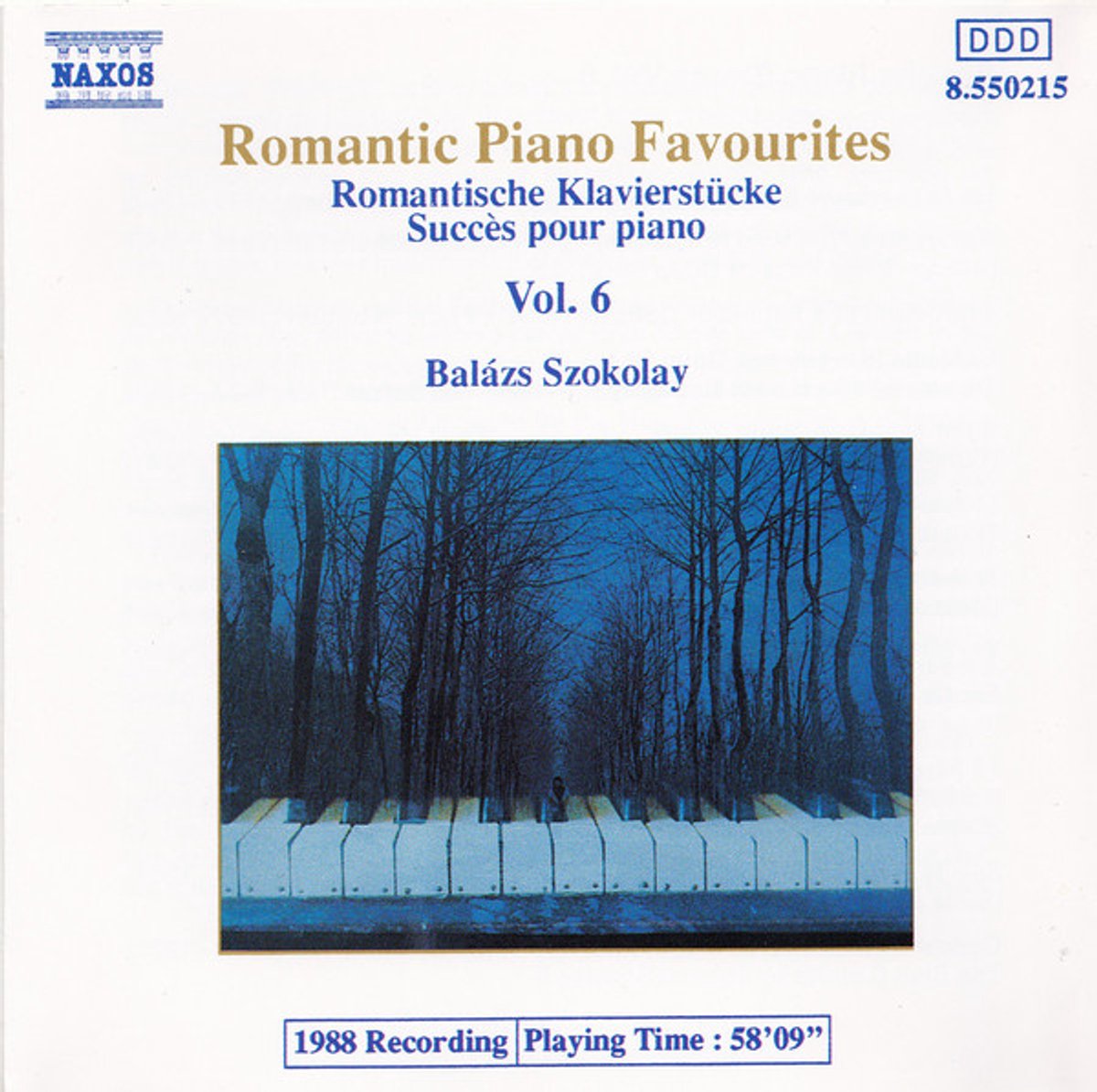 1-CD BALAZS SZOKOLAY - ROMANTIC PIANO FAVOURITES VOL. 6 (1989)