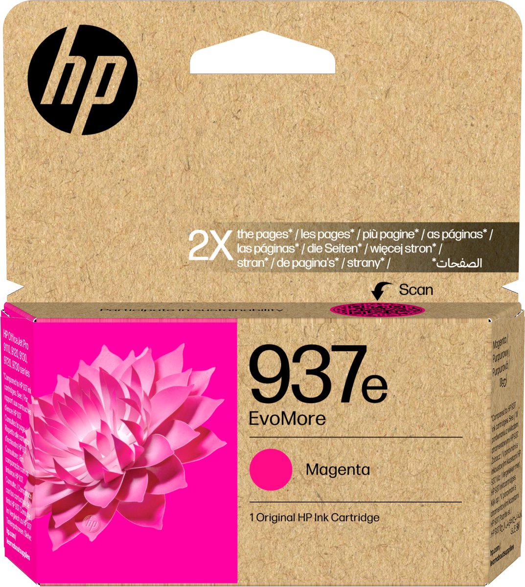 HP 937e EvoMore originele magenta inktcartridge