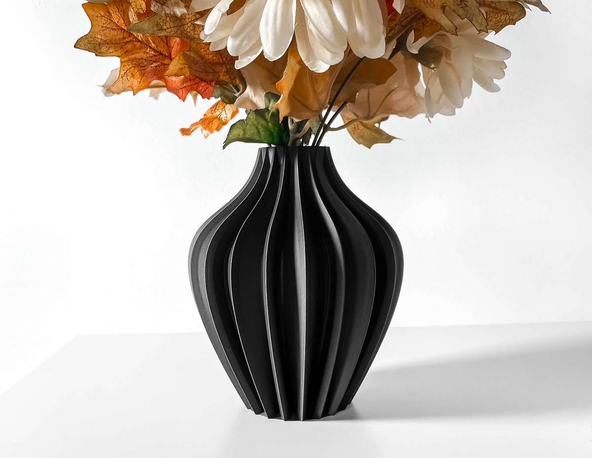 Skushy Vaas Darin - Geschikt voor Bouwbloemen - Japandi Designvaas voor Droogbloemen en Kunstbloemen - Sculpturale Decoratieve Vaas - Moderne Woondecoratie