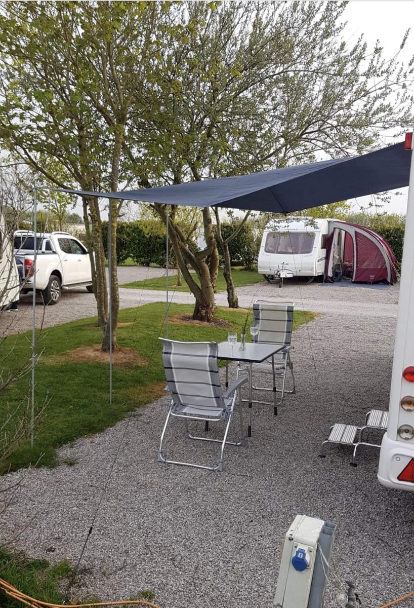 SnelShoppen - Universele Zonnekap Luifel voor Caravan of Camper 240cm x 300cm Medium Grijs - Bescherming tegen Zon en Regen, Ideaal voor Camping en Tu