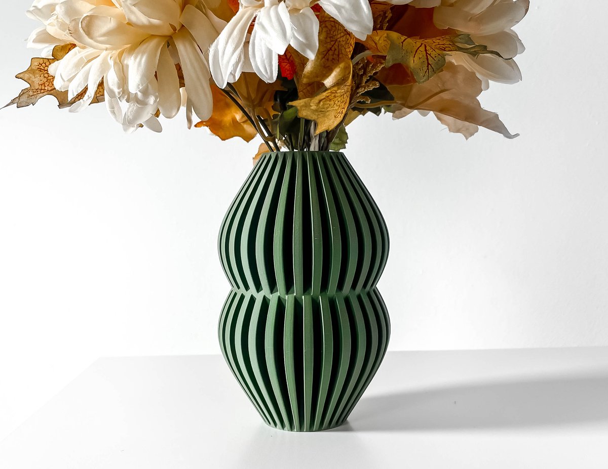 Skushy Vaas Rox - Geschikt voor Bouwbloemen - Japandi Designvaas voor Droogbloemen en Kunstbloemen - Sculpturale Decoratieve Vaas - Moderne Woondecoratie