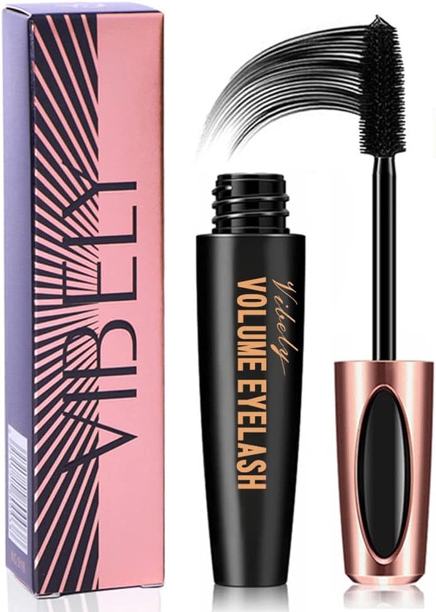 4D Silk Fiber Lash Mascara, extreem lange vezelverlenging, de wimpers zijn gebogen, zijde wimpers - ShopVlot