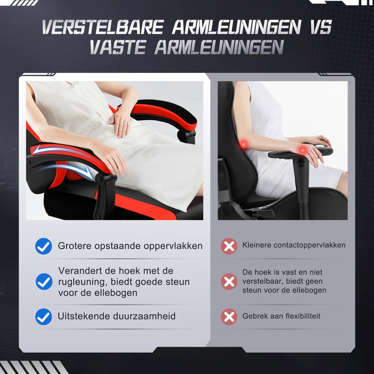 Gaming Stoel Racing Style Paars 90°-165° Rugleuning - afbeelding 3