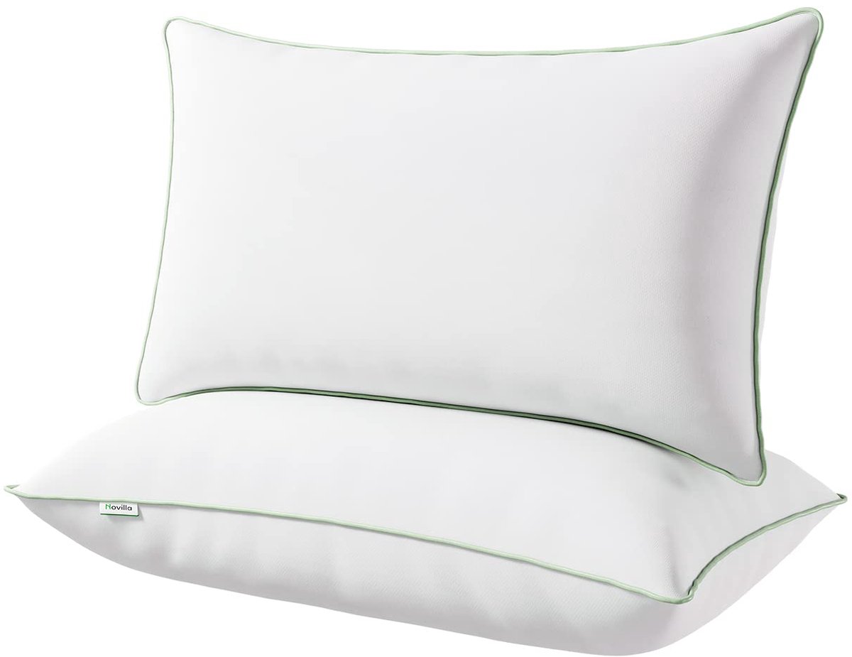 SnelShoppen - Novilla Hoofdkussen 40x80 cm - 2 Stuks - Zachte Dodo Kussens met 100% Polyester Vezel - Ademend Hoofdkussen met Neksteun - Ideaal voor B