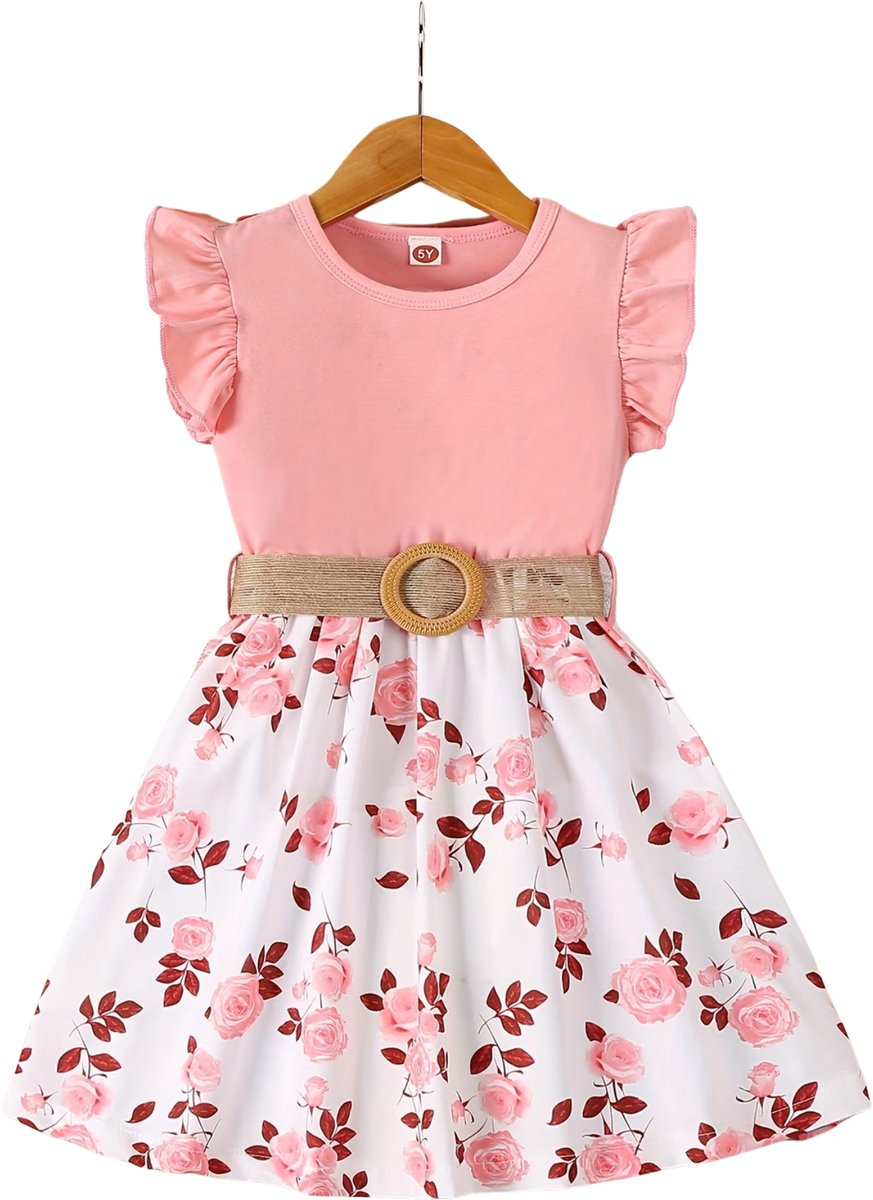 Currero Zomerjurk Meisjes Zomerjurken Kinderen Jurk Meisje Ibiza Stijl Sundress Kinderkleding 5 Jaar Perzik