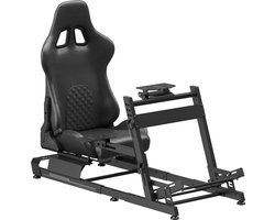 VDD Gaming On Sim Racing Cockpit met shifter houder – Black on Black - Aluminium