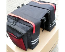 Bike Trunk Bag, Bike Saddle Bag with Reflective Trim, Bike Rear Rack Bag, Portable Bike Pannier Bag for Grocery Shopping Commuter Long Travel Cycling Trip